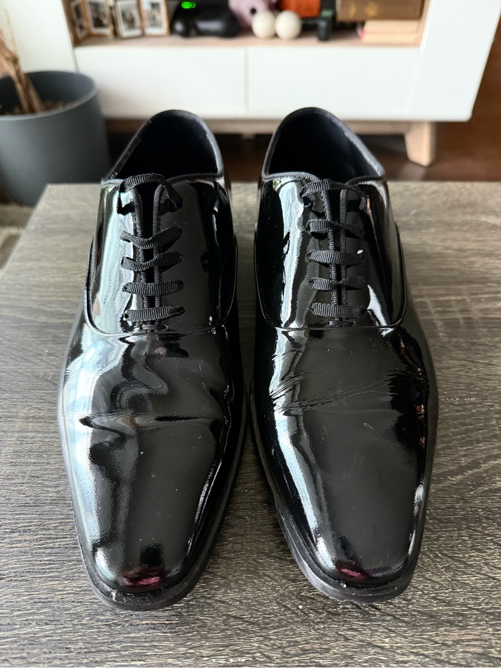 SuitSupply Black Patent Leather Tuxedo Oxford Shoes